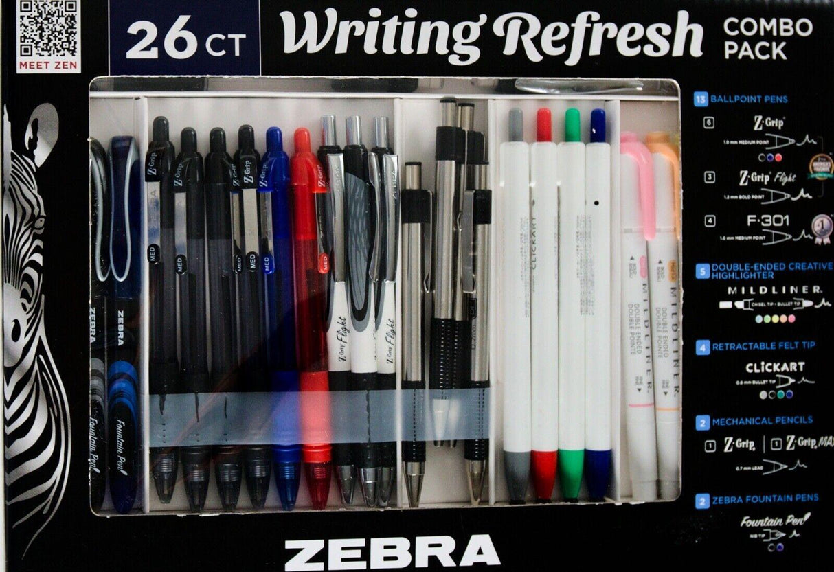 Zebra 26ct Writing Refresh Combo Pack