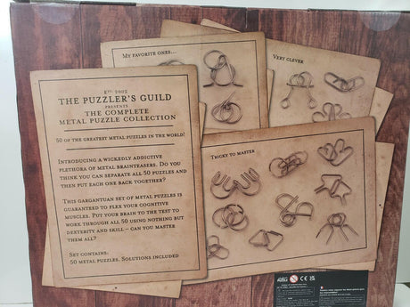 Puzzler’s Guild Presents Metal Puzzle Collection 50 Of Greatest Brainteasers