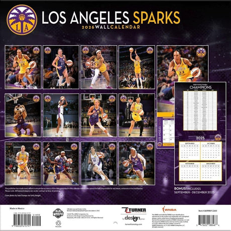 Los Angeles Sparks 2026 12X12 Team Wall Calendar