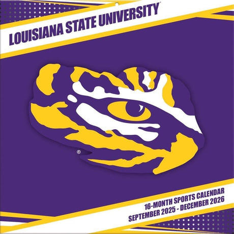 NCAA LSU Tigers 2026 Wall Calendar, 12'' X 12'', 16-Month Calendar