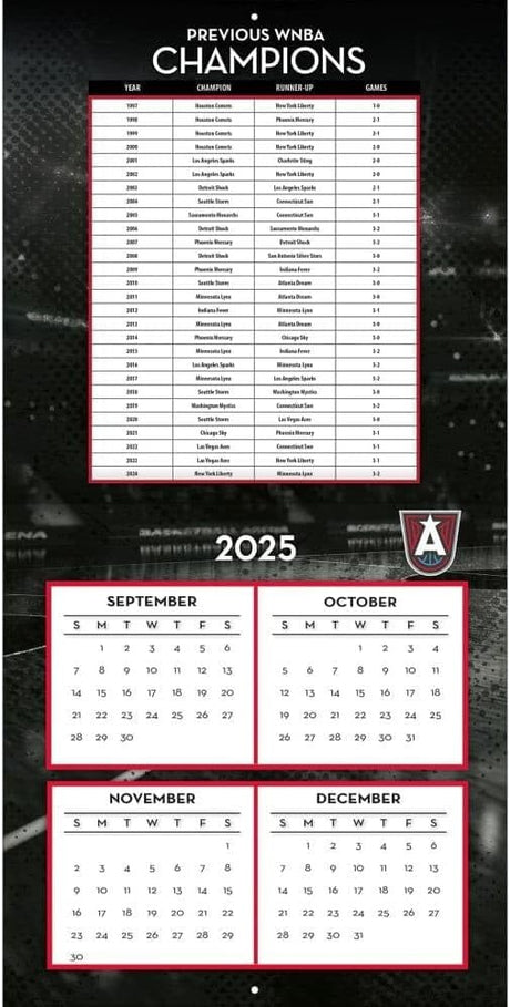 Atlanta Dream 2026 12X12 Team Wall Calendar