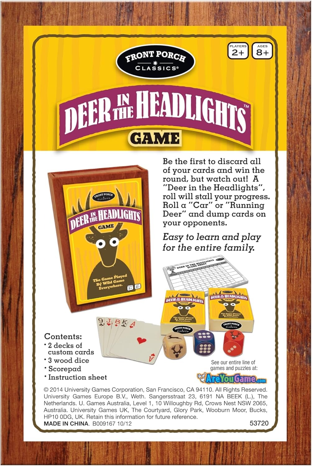 Deer In The Headlights The Card & Dice Game played by Wild Game Everywhere