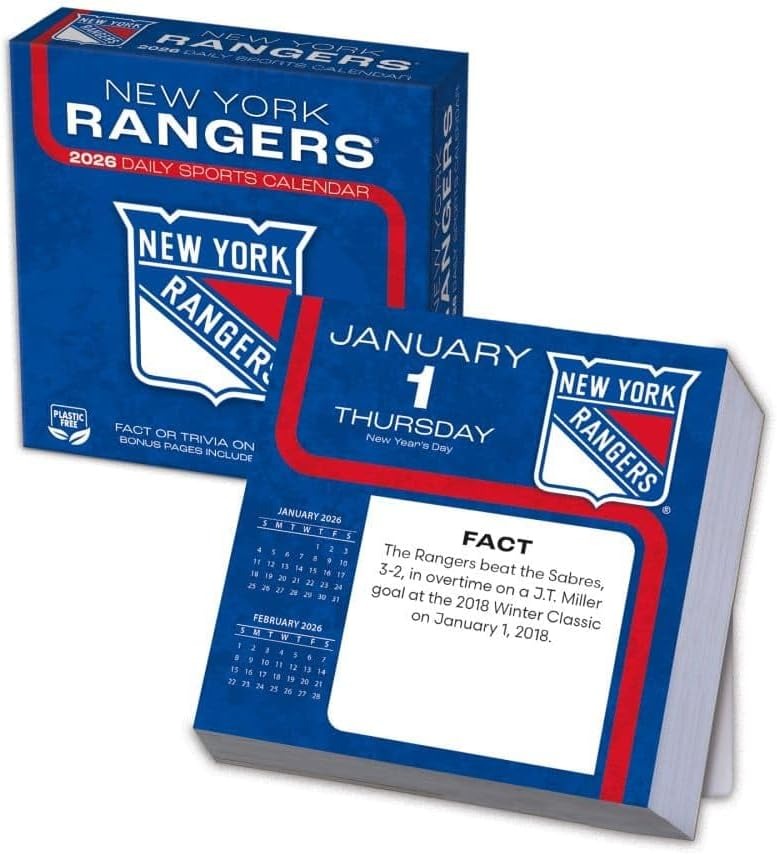 New York Rangers 2026 Box Calendar