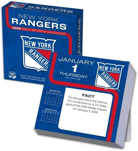 New York Rangers 2026 Box Calendar