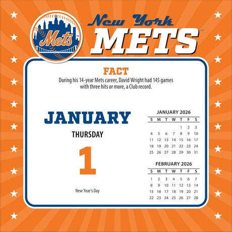 MLB New York Mets 2026 Desk Calendar