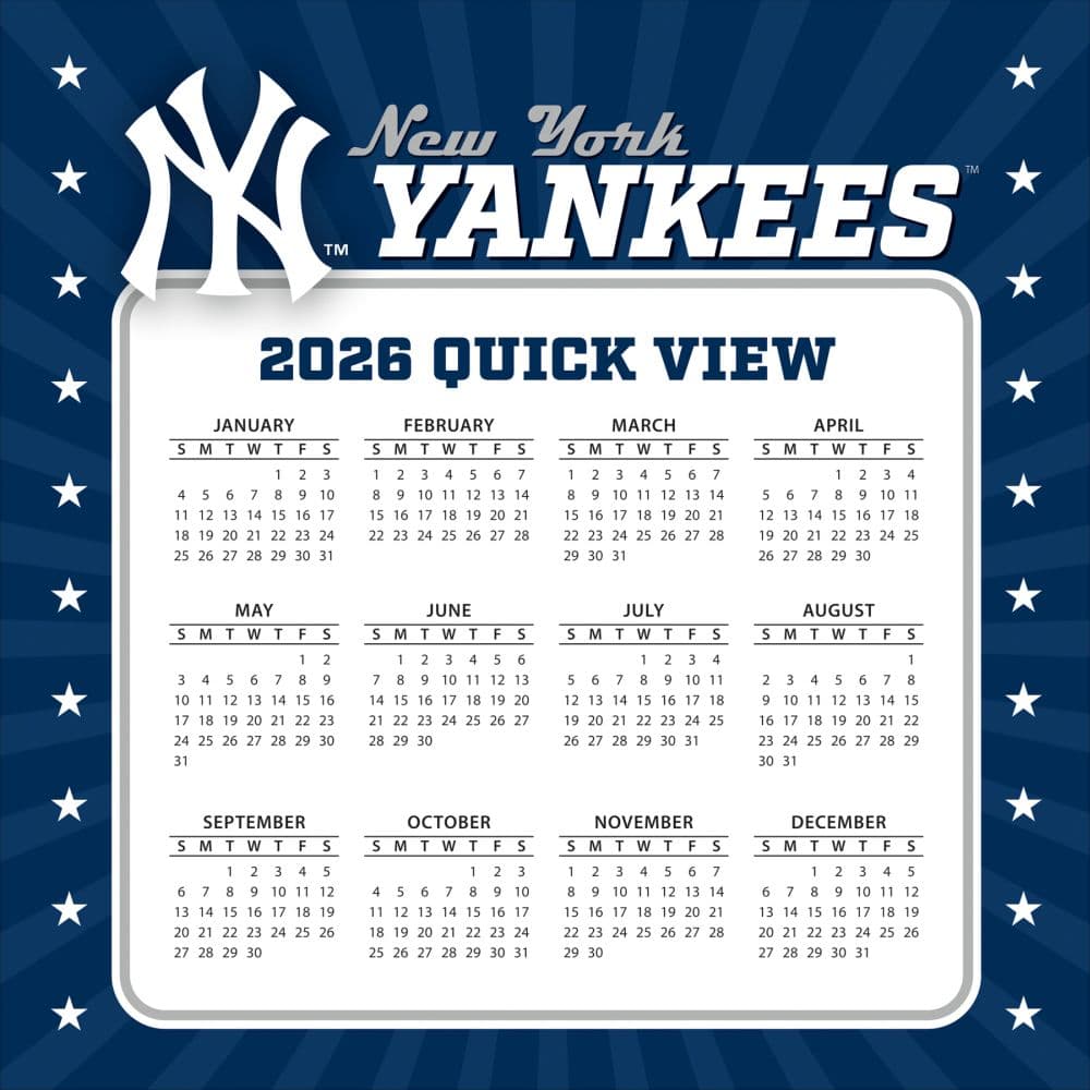 MLB New York Yankees 2026 Desk Calendar