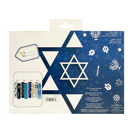 Hanukkah Themed Women's Socks - 4 Pairs.