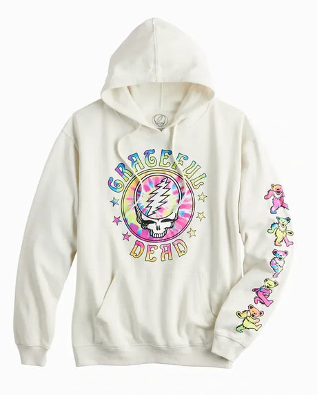 Grateful Dead Licensed Tie Dye Beige Hoodie - Medium