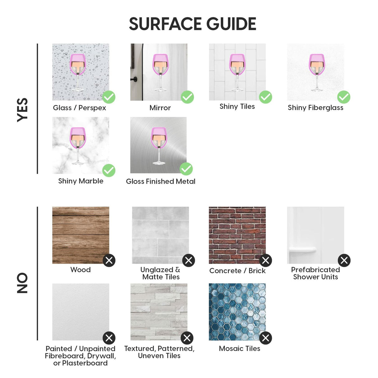 30 Watt Silicone Wine Glass Holder for Bath & Shower, Give The Gift of an at Home Spa Bathtub Relaxation 