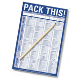 Knock Knock Pack This! Pad Packing List Notepad, 6 x 9-inches 