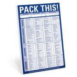 Knock Knock Pack This! Pad Packing List Notepad, 6 x 9-inches 