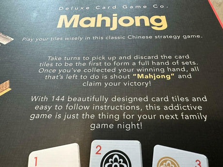MAHJONG Deluxe Card Game Co Chinese Strategy 144 Card Tiles