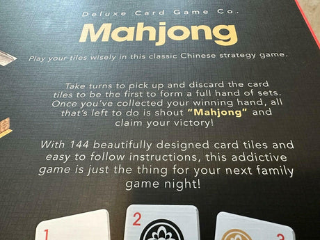 MAHJONG Deluxe Card Game Co Chinese Strategy 144 Card Tiles