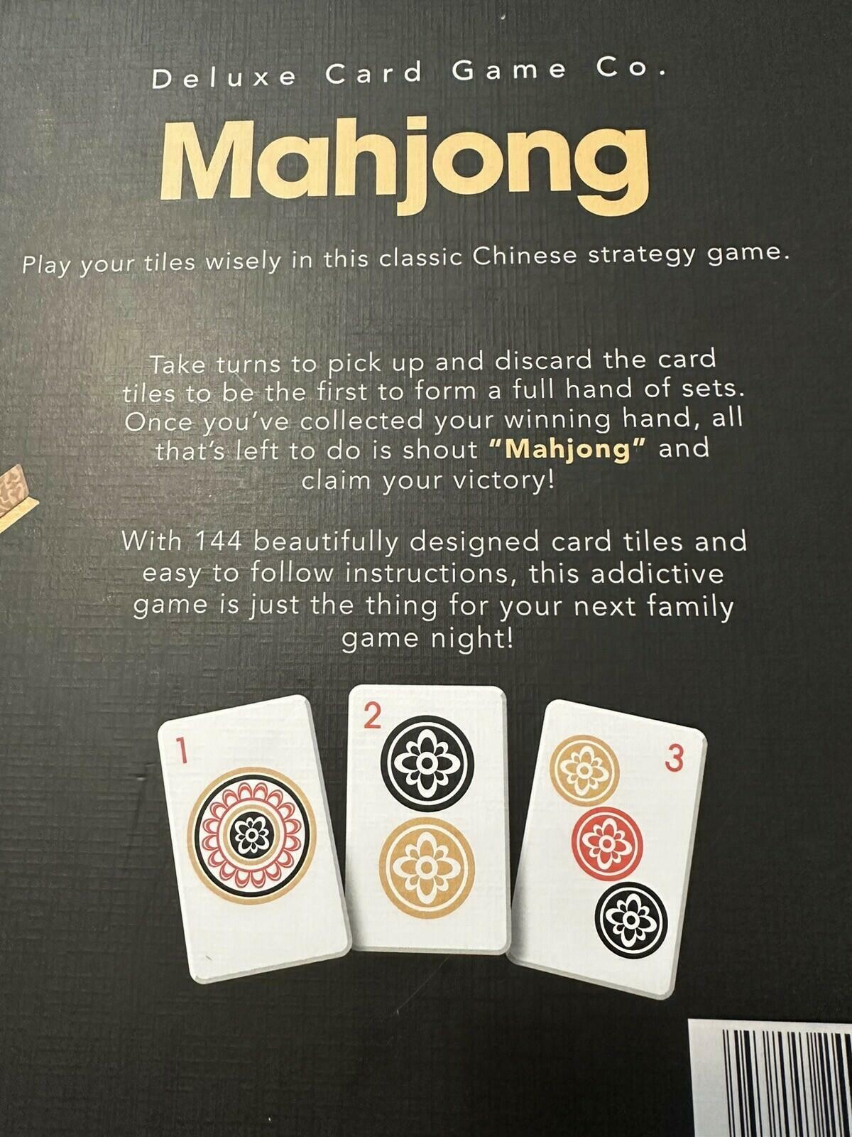 MAHJONG Deluxe Card Game Co Chinese Strategy 144 Card Tiles