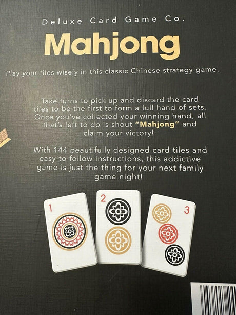 MAHJONG Deluxe Card Game Co Chinese Strategy 144 Card Tiles