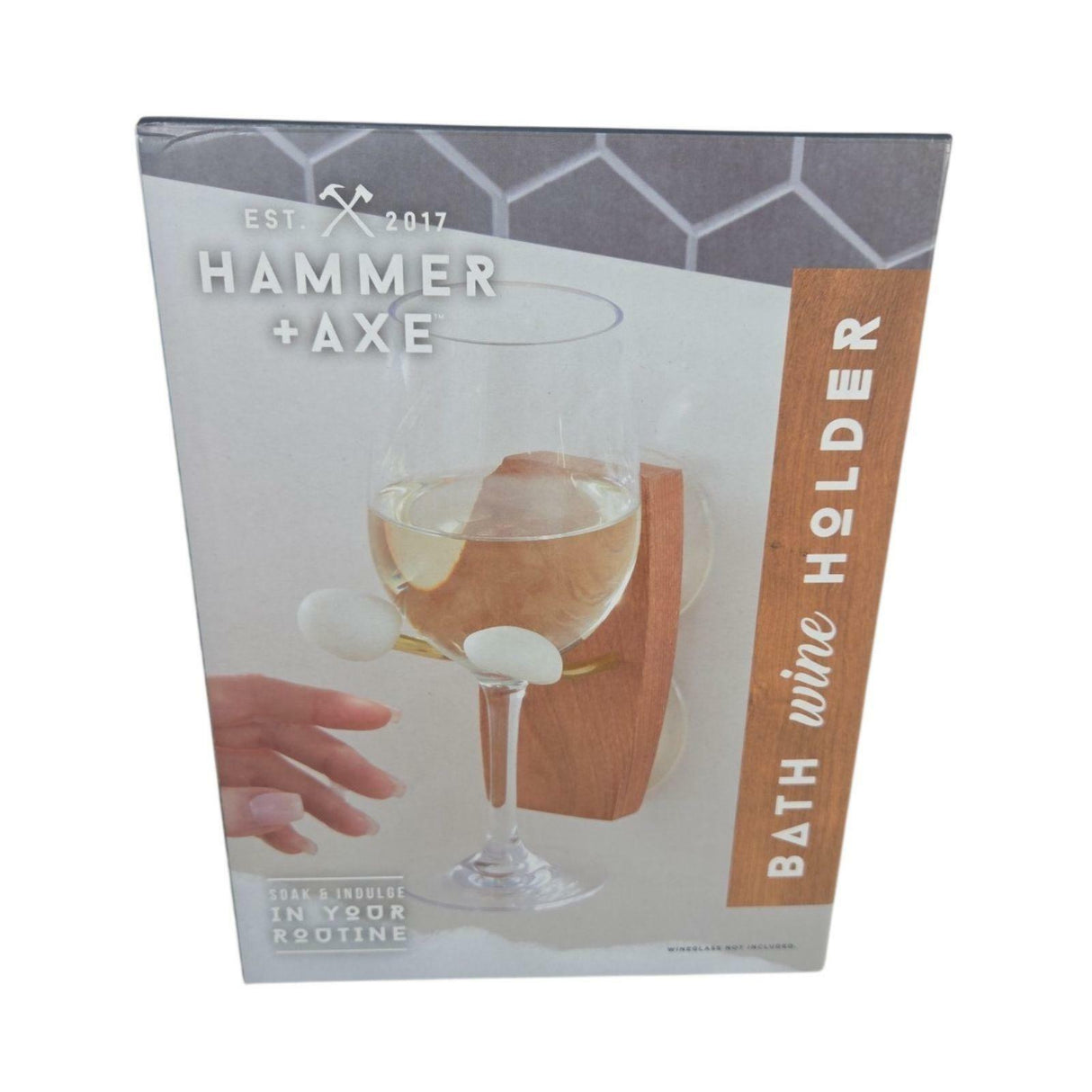 Hammer + Axe - Spa Wine Glass Holder For Bath Or Hot Tub