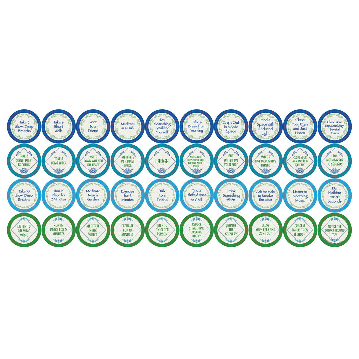 Really Good Stuff Classroom Chill Chips - Set of 40 Chips.