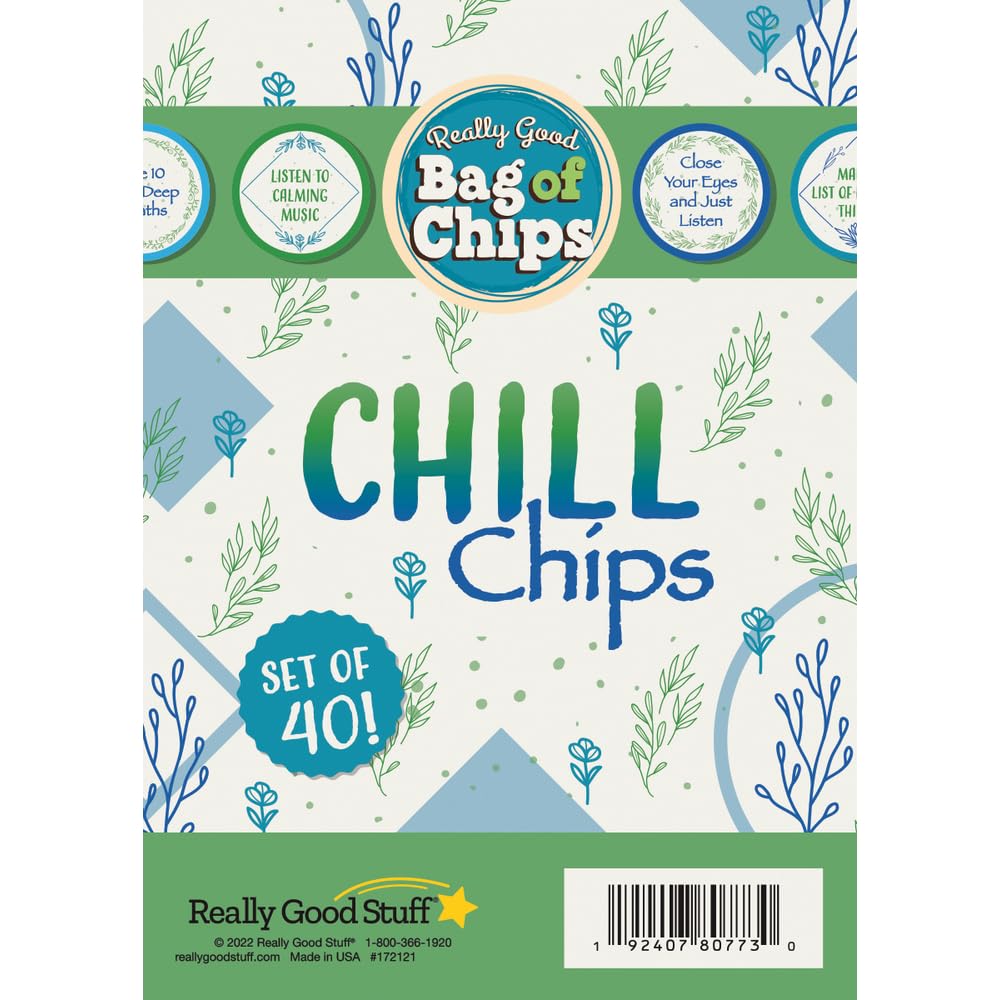 Really Good Stuff Classroom Chill Chips - Set of 40 Chips.