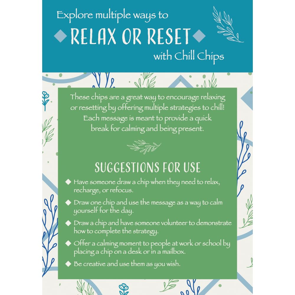 Really Good Stuff Classroom Chill Chips - Set of 40 Chips.