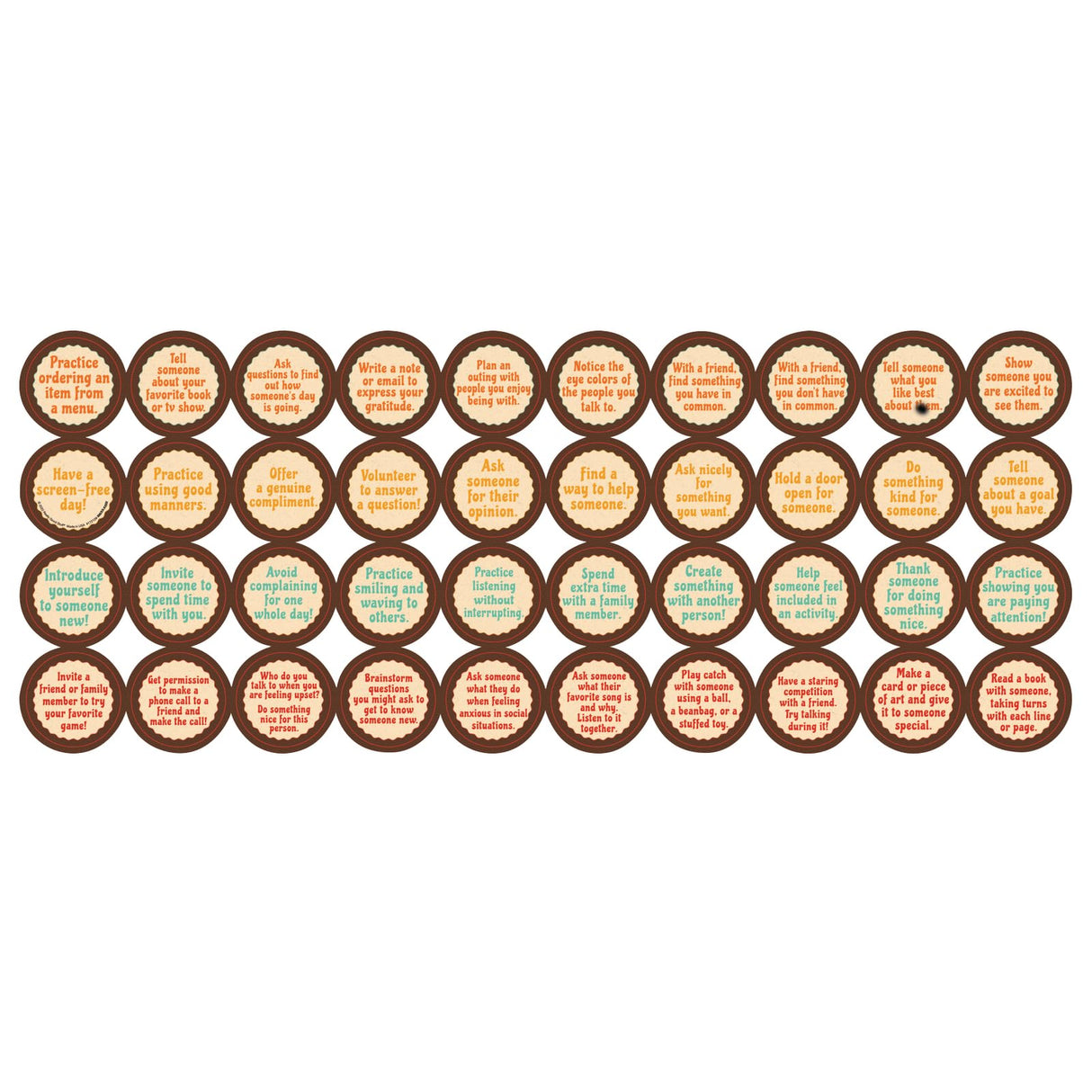 Really Good Stuff - Classroom Social Interaction Chips – Set of 40.