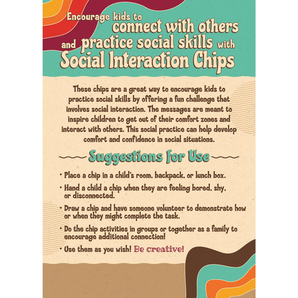 Really Good Stuff - Classroom Social Interaction Chips – Set of 40.