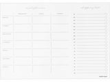 russell+hazel Meal Planner Pad, White with Gilded Edges.